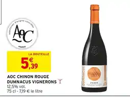 Intermarché Hyper Dumnacus Vignerons AOC Chinon Rouge offre