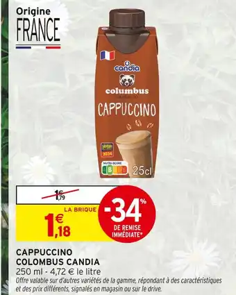 Intermarché Hyper COLOMBUS CANDIA Columbus Café & Co Cappuccino offre