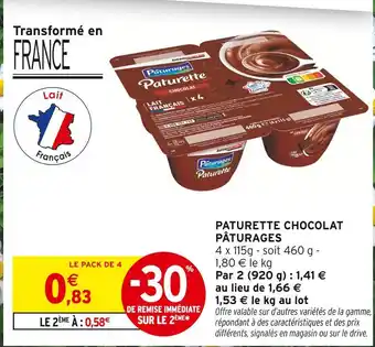 Intermarché Hyper Pâturages Paturette Chocolat offre