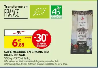 Intermarché Hyper Grain de Sail Café Mexique en grains bio offre