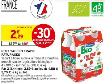 Intermarché Hyper PÂTURAGES P'tit yab bio fraise offre