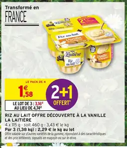 Intermarché Hyper La Laitière Riz au lait Vanille de Madagascar offre