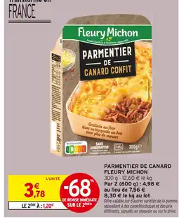 Intermarché Hyper Fleury Michon Parmentier de Canard offre