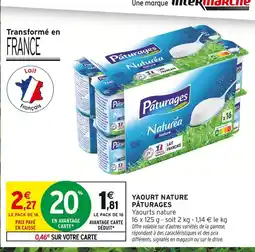 Intermarché Hyper PÂTURAGES Yaourt Nature offre