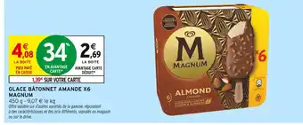 Intermarché Hyper MAGNUM Glace Bâtonnet Amande x6 offre