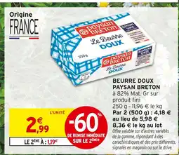 Intermarché Hyper PAYSAN BRETON Beurre Doux offre