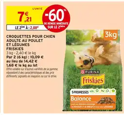 Intermarché Hyper Friskies Croquettes pour chien adulte au poulet et légumes offre