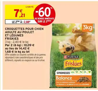 Intermarché Hyper Friskies Croquettes pour chien adulte au poulet et légumes offre