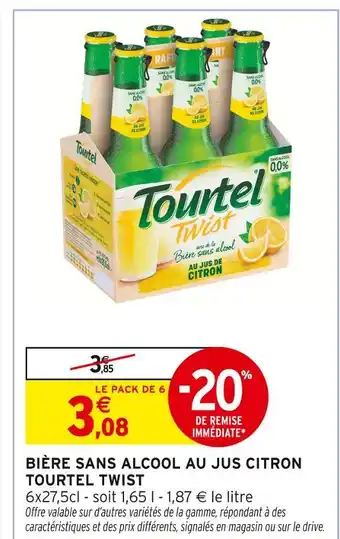 Intermarché Hyper TOURTEL TWIST BIÈRE SANS ALCOOL AU JUS CITRON offre