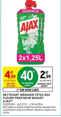 Intermarché Hyper AJAX Nettoyant ménager fêtes des fleurs fraîcheur muguet offre