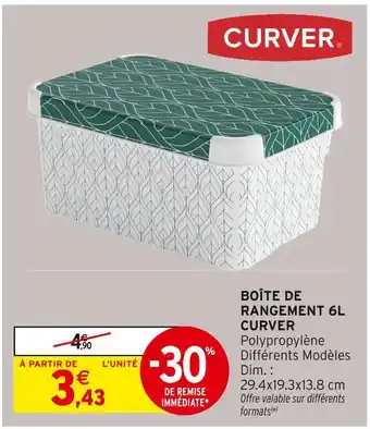 Intermarché Hyper Curver Boîte de rangement 6L offre