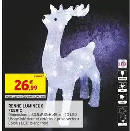 Intermarché Hyper FEERIC Renne lumineux offre