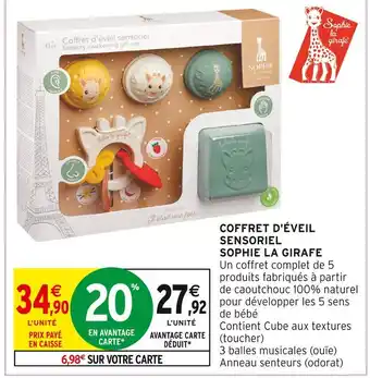 Intermarché Hyper SOPHIE LA GIRAFE Coffret d'éveil sensoriel offre