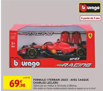 Intermarché Hyper CHARLES LECLERC Formule 1 Ferrari 2023 - Avec Casque offre