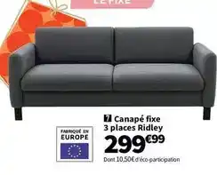 Conforama Canape fixe 3 places ridley offre