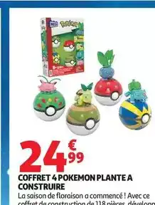 Auchan Supermarché Pokemon - coffret 4 plante a construire offre