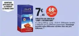 E.Leclerc Express Lindt - tablettes de chocolat l'authentique offre