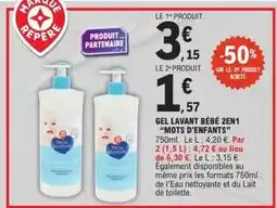 E.Leclerc Express Mots d'enfants - gel lavant bébé 2en 1 offre