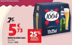 Auchan Supermarché Kronenbourg - bière blonde 1664 offre