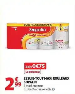 Auchan Supermarché Sopalin - essuie-tout maxi rouleaux offre