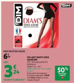 Auchan Supermarché Dim - collant diam's voile galbé offre