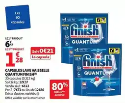 Auchan Supermarché Finish - capsules lave vaisselle quantum offre
