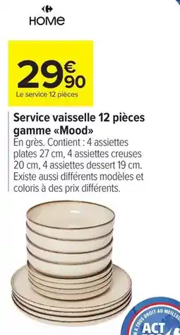 Carrefour Market Tous - service vaisselle 12 pièces gamme offre