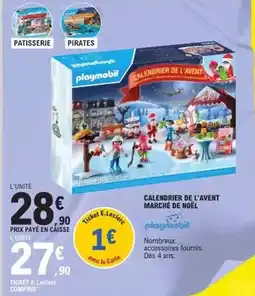 E.Leclerc Playmobil - calendrier de l'avent marche de noel offre
