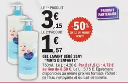 E.Leclerc Mots d'enfants - gel lavant bébé 2enm offre