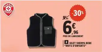 E.Leclerc Mots d'enfants - gilet sherpa bebe offre