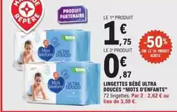 E.Leclerc Mots d'enfants - lingettes bébé ultra douces offre