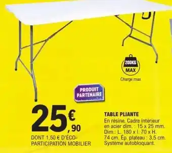 E.Leclerc Dim - table pliante offre
