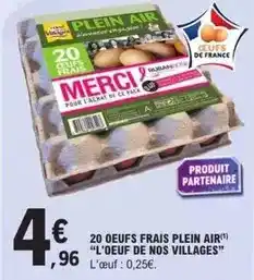 E.Leclerc Merci - 20 oeufs frais plein air offre