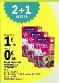 E.Leclerc Vitakraft - repas pour chat poésie délice offre