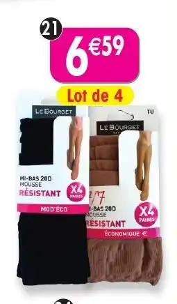 Maximo 4 paires de mi-bas le bourget offre