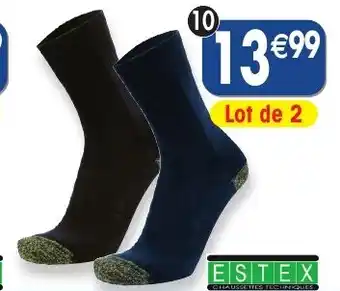 Maximo 2 paires de chaussettes haute résistance estex offre