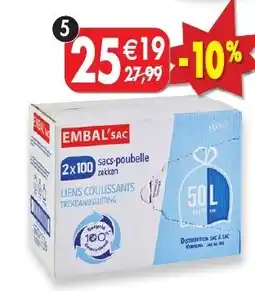 Maximo 200 sacs poubelle à liens coulissants offre