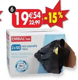 Maximo 200 sacs poubelles à liens coulissants offre