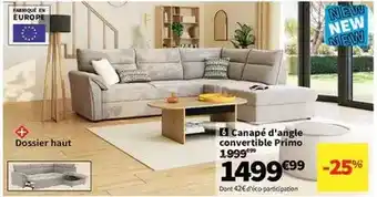 Conforama Canapé d'angle convertible primo offre