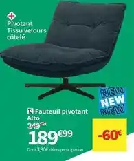 Conforama Fauteuil pivotant alto offre