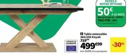 Conforama Total - table extensible 160/200 keyah offre