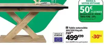 Conforama Total - table extensible 160/200 keyah offre