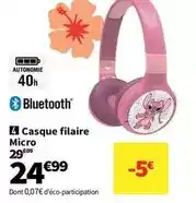Conforama Casque filaire micro offre