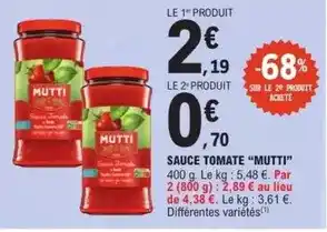 E.Leclerc Mutti - sauce tomate offre
