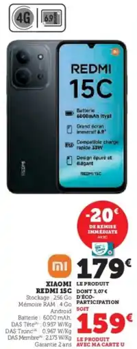 Super U Xiaomi redmi 15c offre