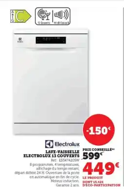 Super U Lave vaisselle electrolux 13 couverts offre