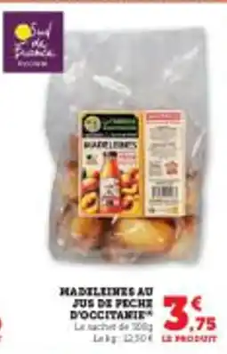 Super U Madeleines au jus de peche d'occitanie offre