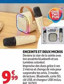 Auchan Supermarché Amis - enceinte et deux micros offre