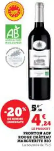 Super U Fronton aop rouge chateau marguerite bio offre