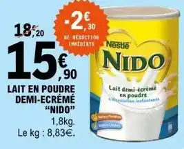 E.Leclerc Nestlé - lait en poudre demi-ecreme offre